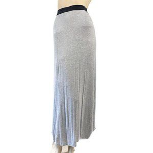 Attention Women Maxi Long Solid Grey Side Slit Size Large